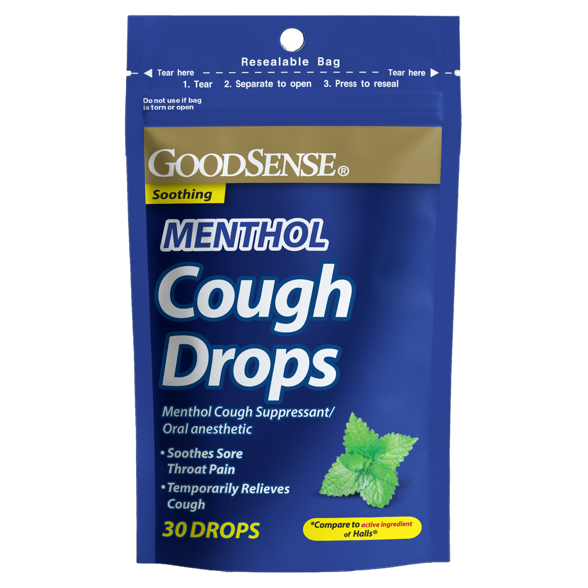 GoodSense® Cough Drops Menthol 30 Count Bag