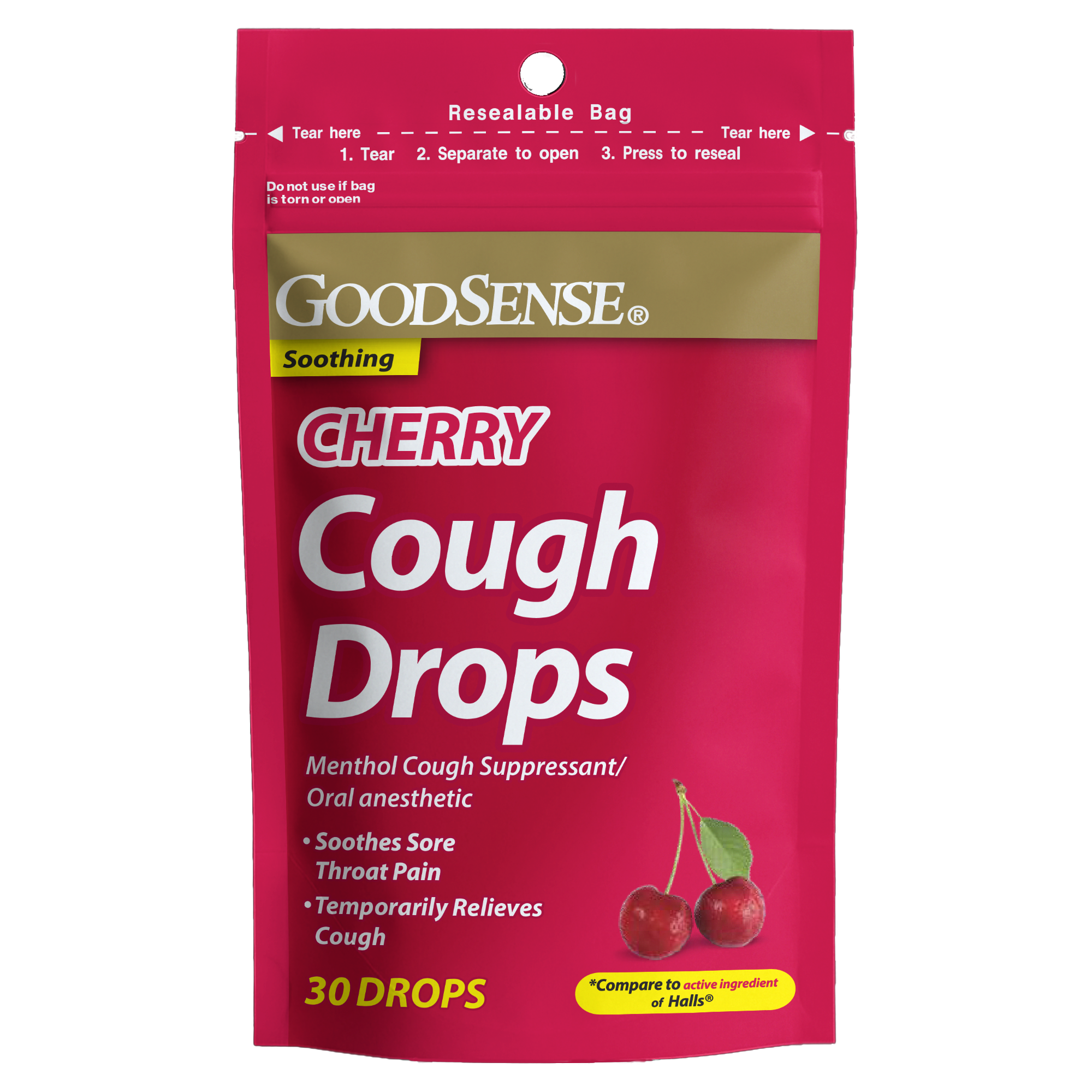 GoodSense® Cough Drops Cherry 30 Count Bag