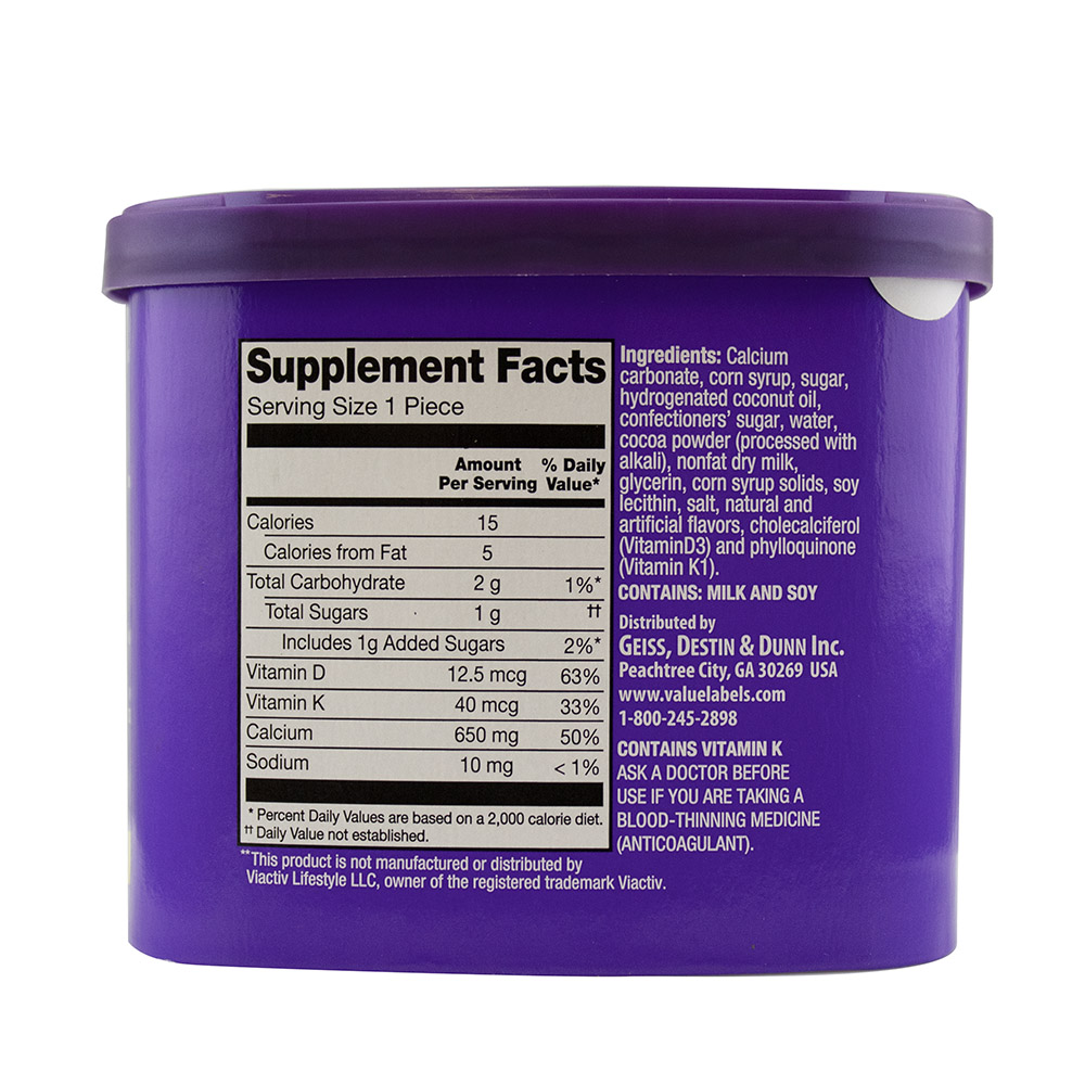 GoodSense® Chocolate Calcium Chews Dietary Supplement, 60 ea