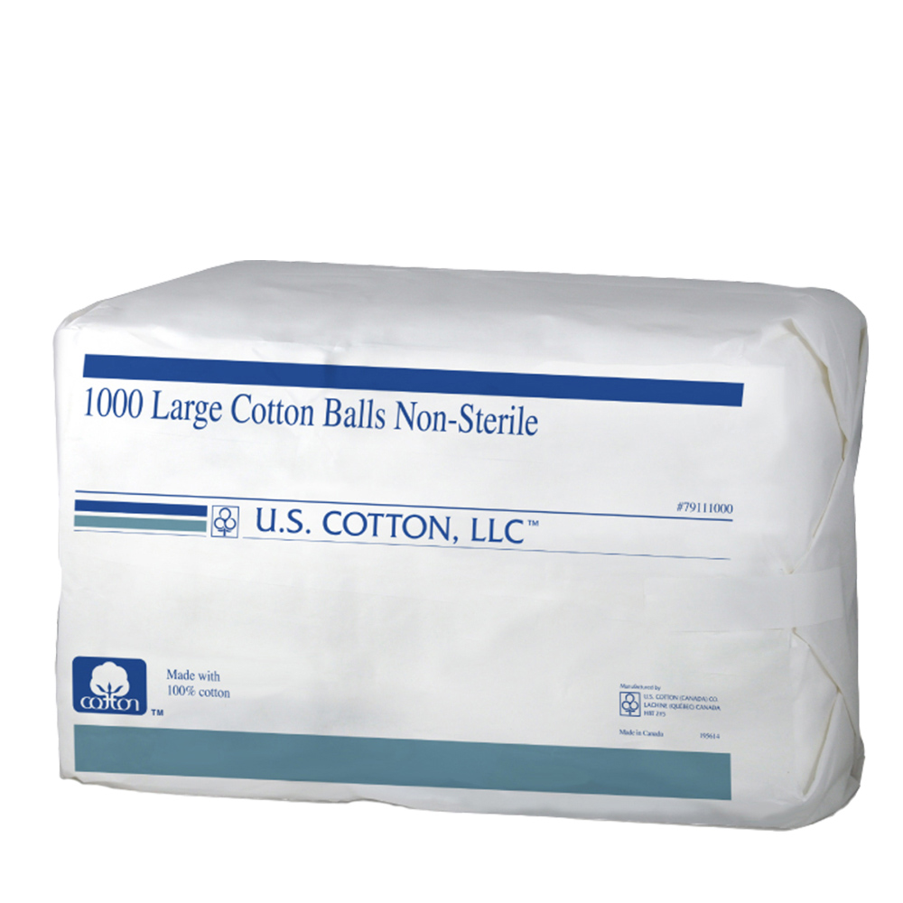 U.S. Cotton® NonSterile 100 Cotton Balls, Large, 1000/ea