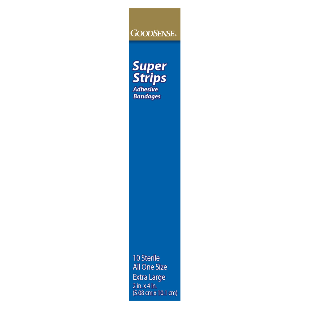 GoodSense® Sterile Super Strips, Extra Large 1.77"x4", 10/ea