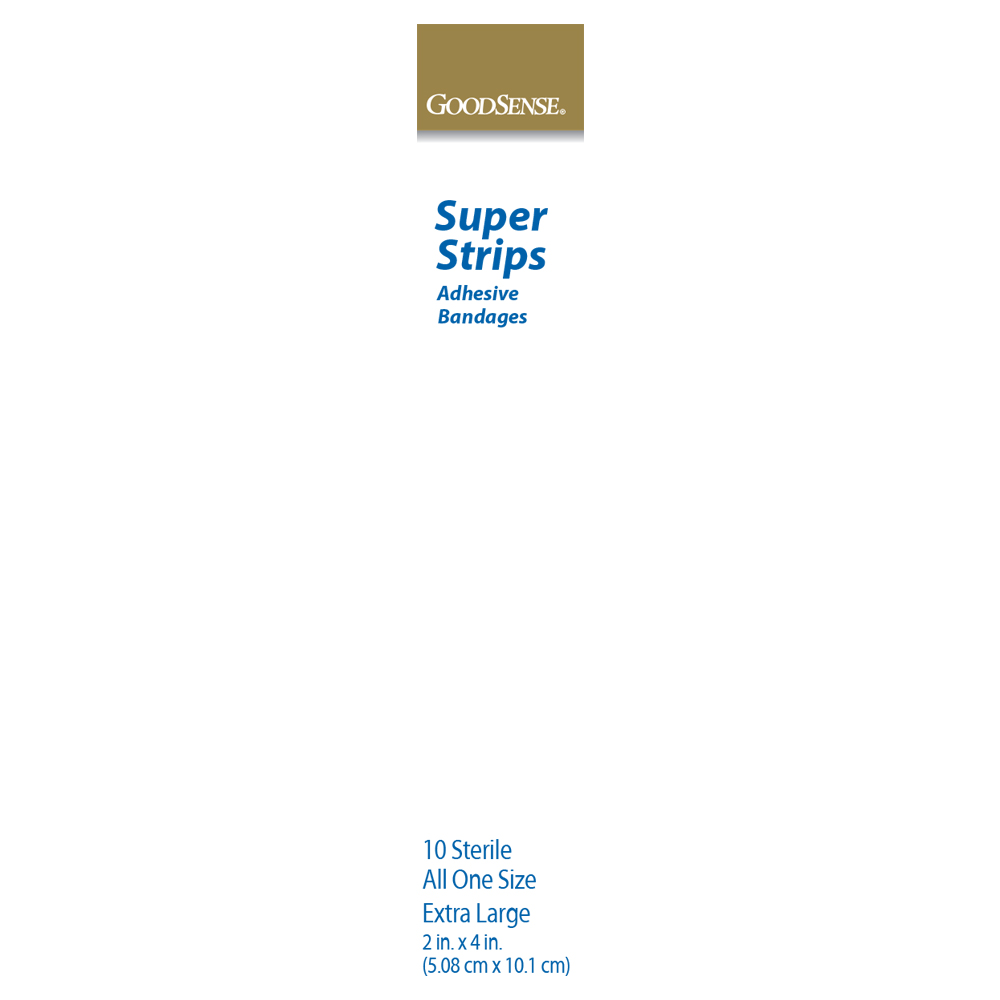 GoodSense® Sterile Super Strips, Extra Large 1.77"x4", 10/ea