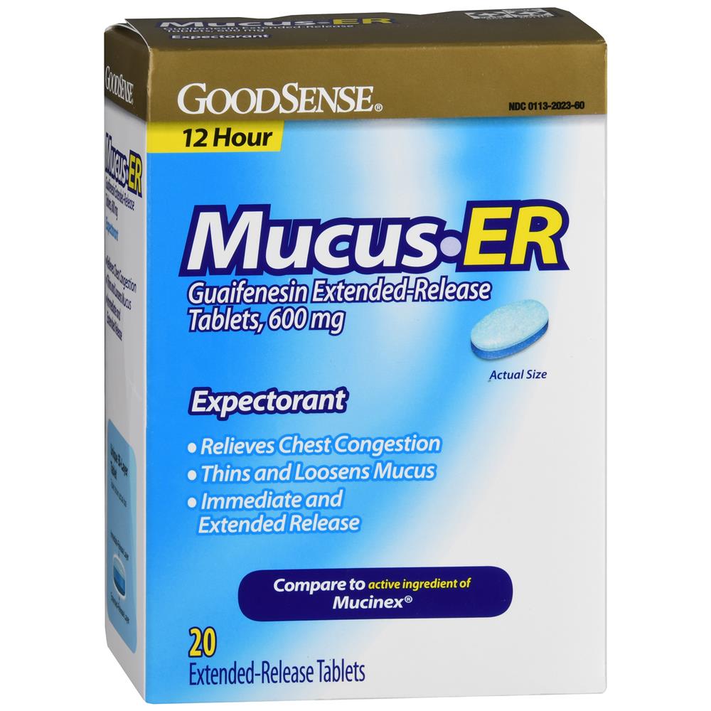 GoodSense® Mucus ER 12-Hour Extended-Release 600 mg Tablets, 20 Count