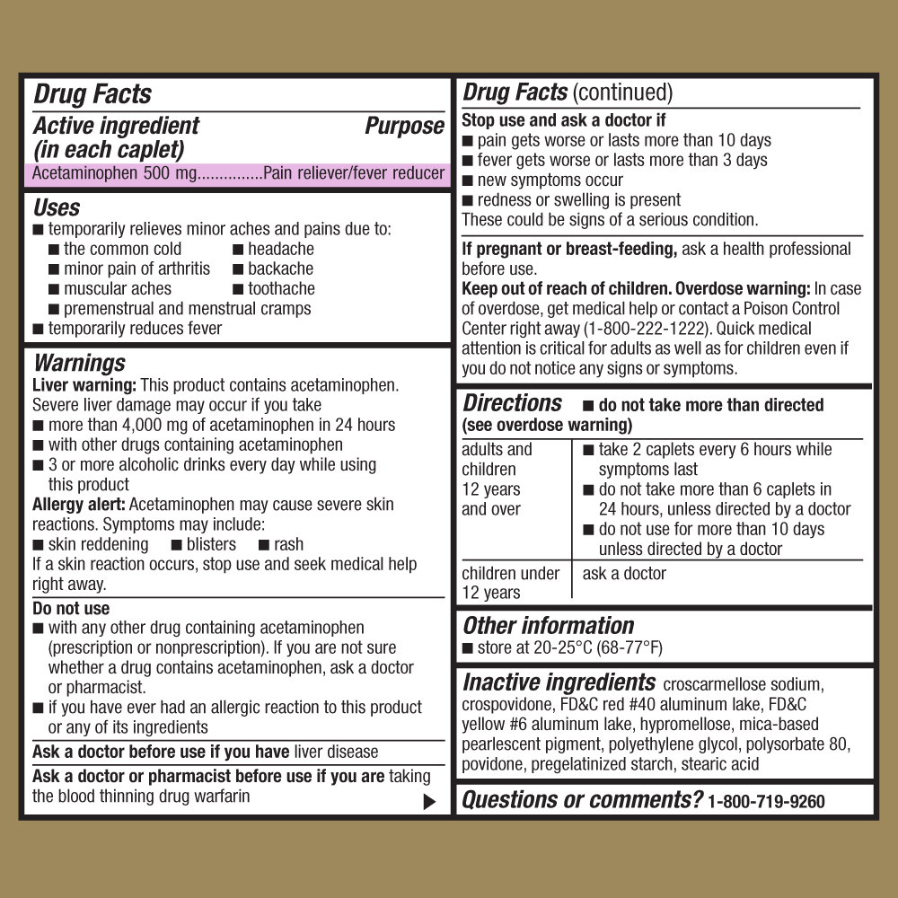 This product's drug facts, warnings, and directions