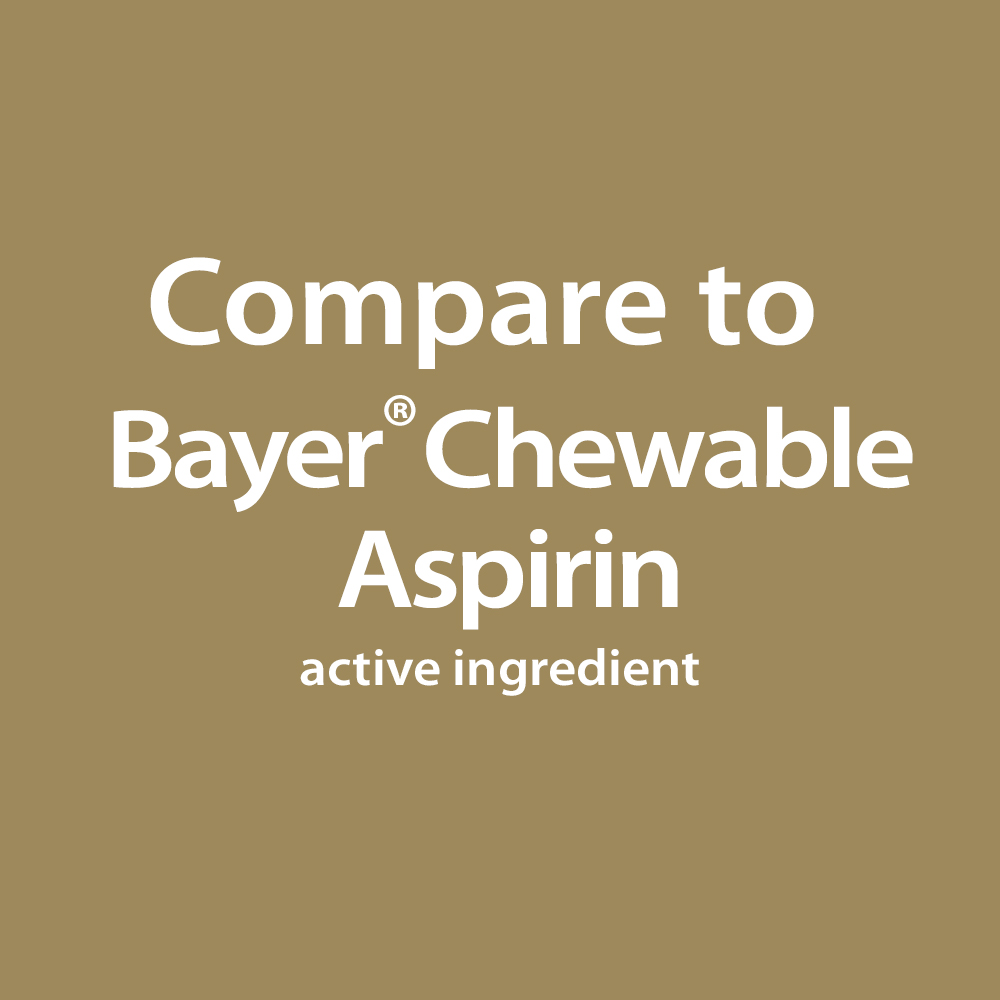 Product's active ingredients compare to Bayer® Chewable Aspirin active ingredients