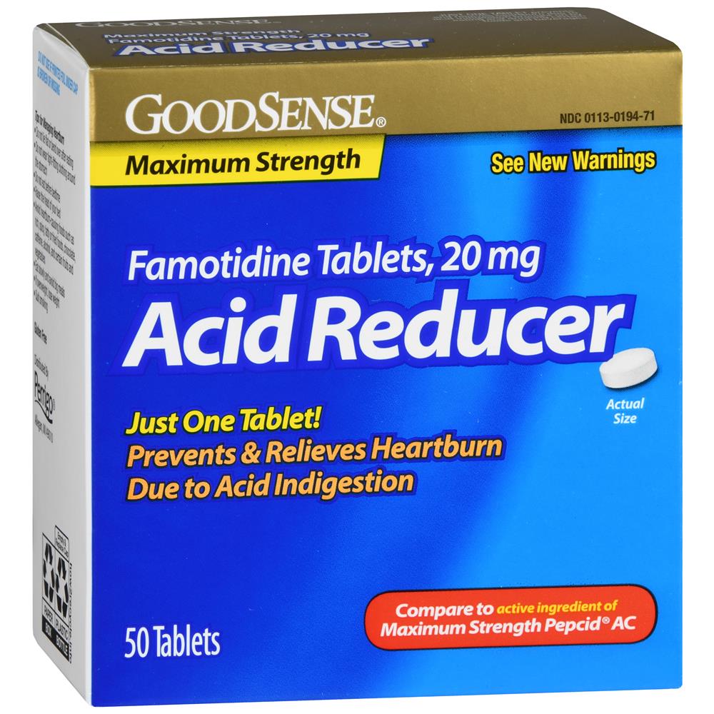 GoodSense® Acid Reducer Famotidine 20mg Tablets, 50 Count Bottle