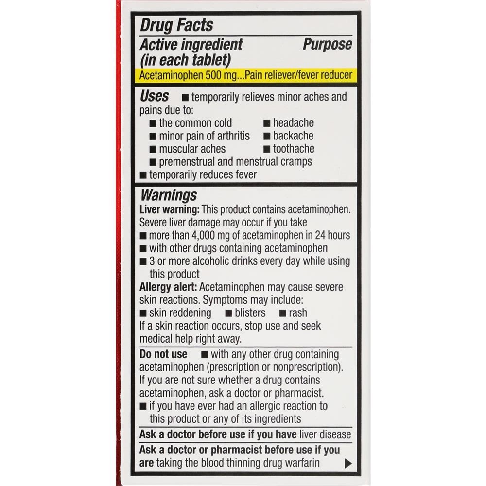 This product's drug facts, warnings, and directions