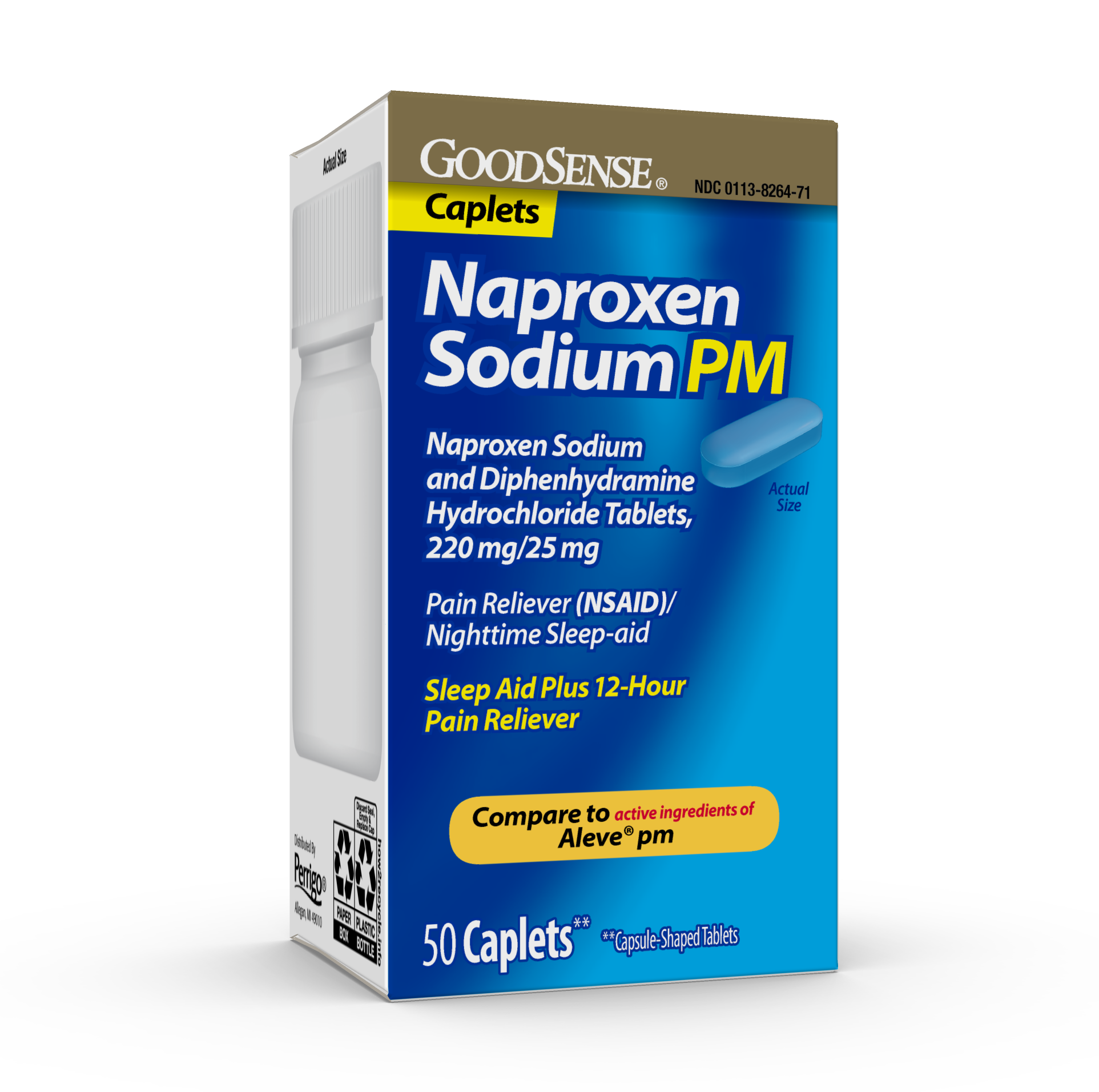 GoodSense&reg; Naproxen Sodium PM Caplets, 50 Count