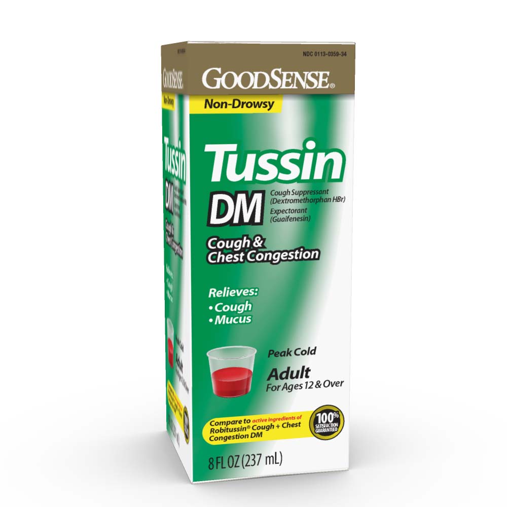 GoodSense® Tussin DM Adult Cough Suppressant Expectorant, 8 fl oz