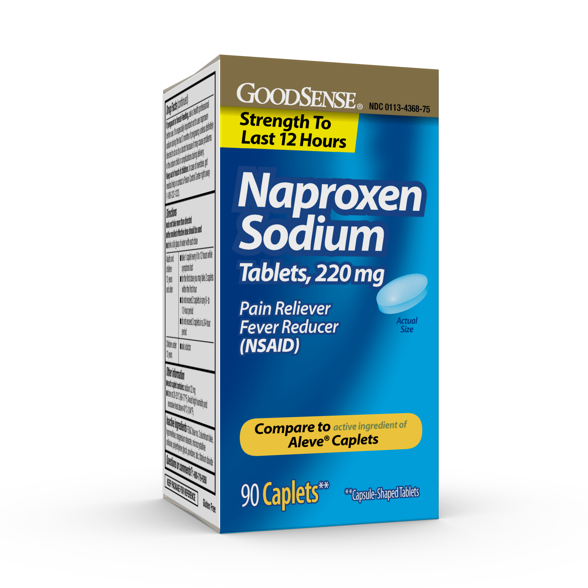GoodSense® Naproxen Sodium 220 mg Caplets, 90 Count