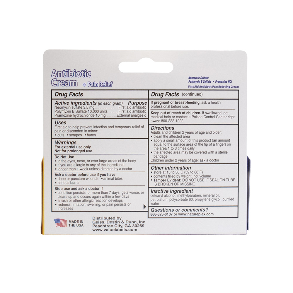 This product's drug facts, warnings, and directions