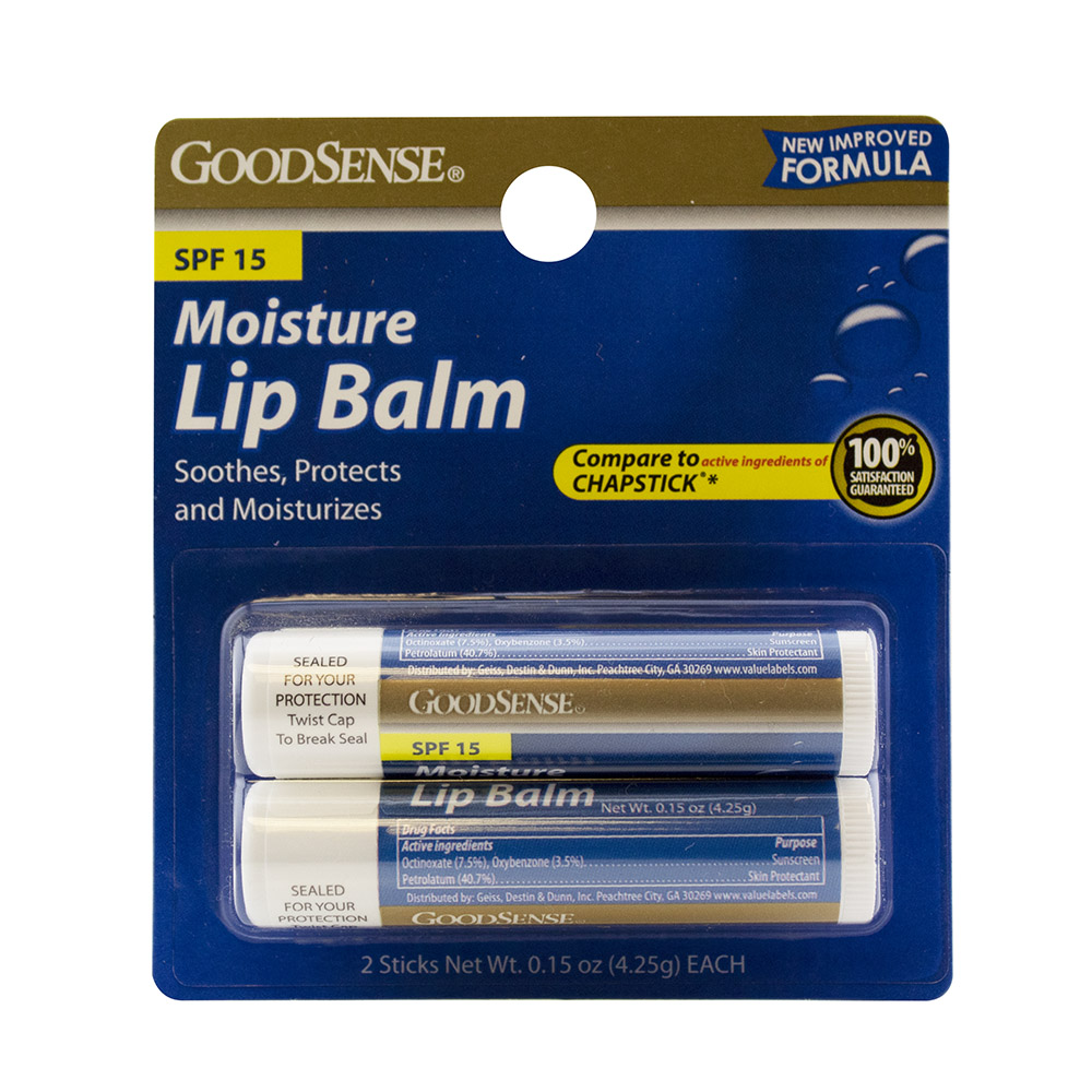 GoodSense® Moisturize Lip Balm, SPF15 Twin Pack, 2 sticks