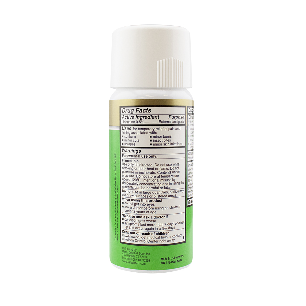 Product's drug facts label, warnings, and directions