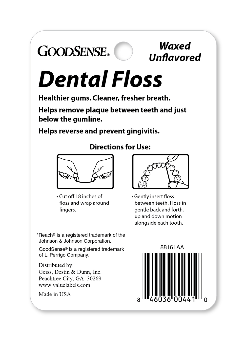 Product's drug facts label, warnings, and directions