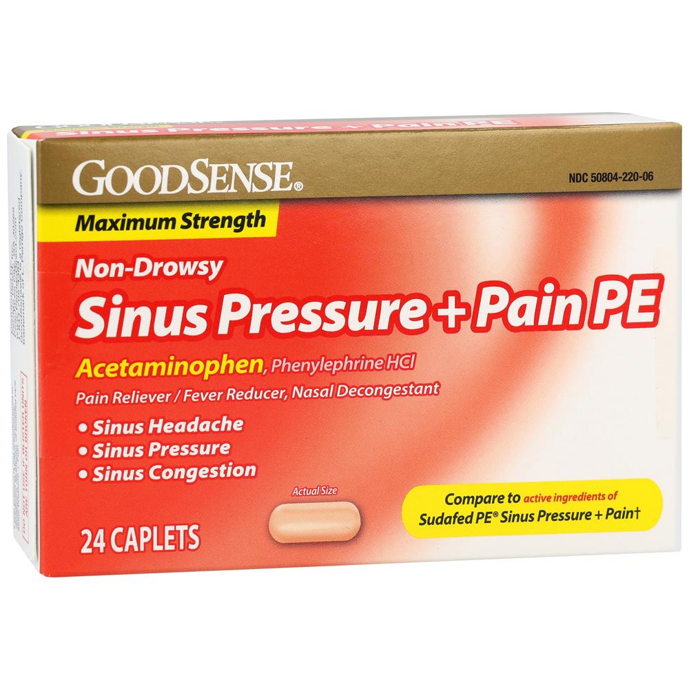 GoodSense® Sinus Pressure + Pain PE Caplets, 24 Count
