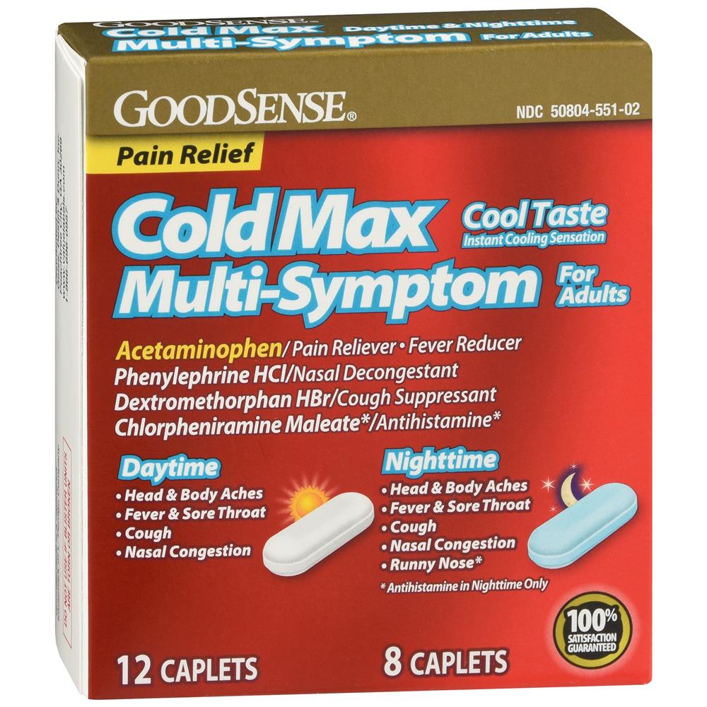 GoodSense&reg; ColdMax Multi-Symptom Daytime/Nightime Caplets, 20 Count