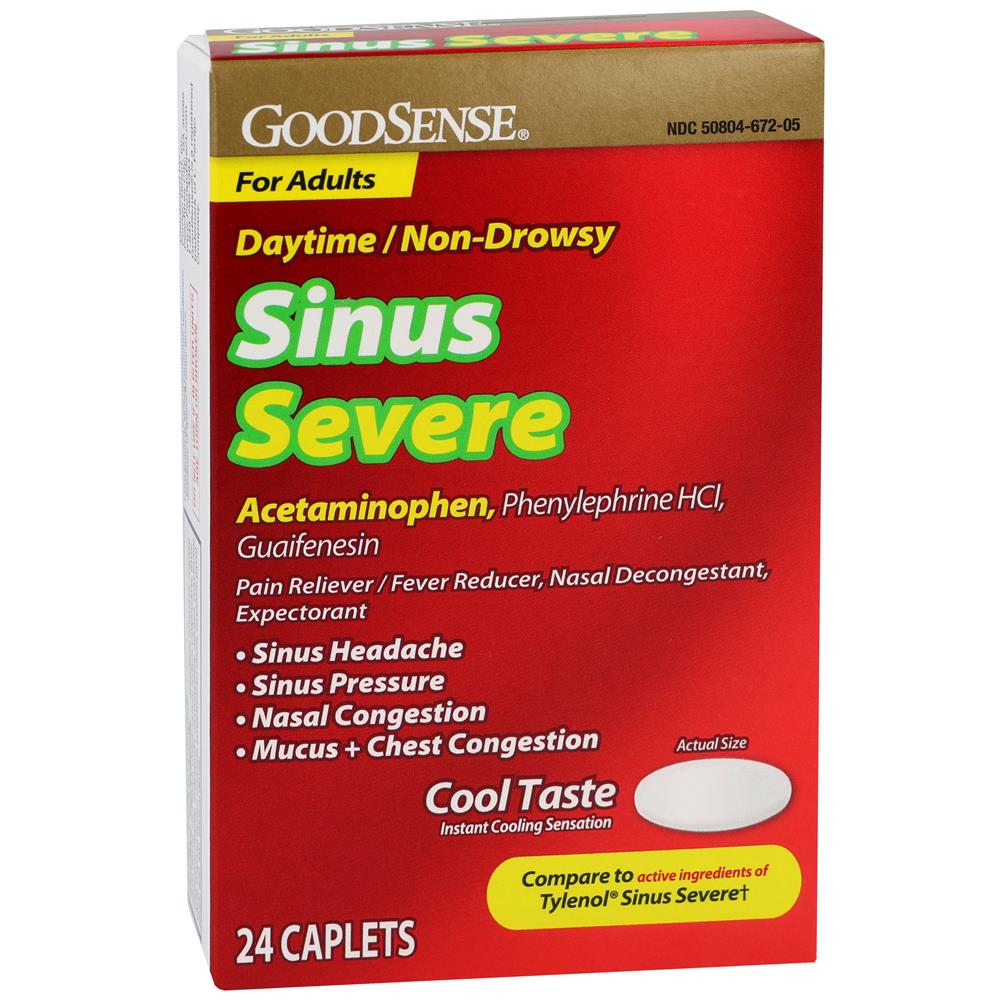 GoodSense® DayTime Sinus Severe Non-Drowsy Caplets, 24 Count