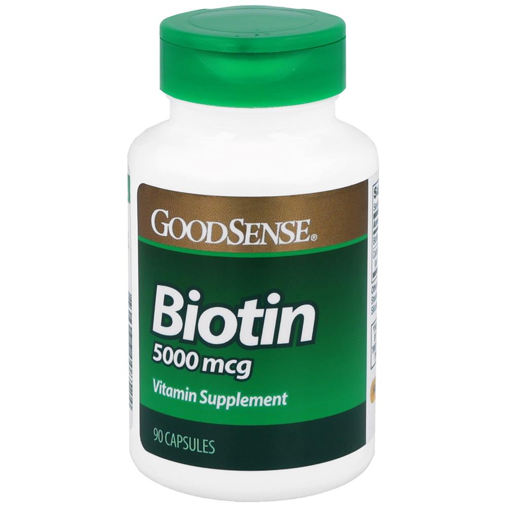 GoodSense&reg; Biotin 5000 mcg Vitamin Supplement Capsules, 90 Count