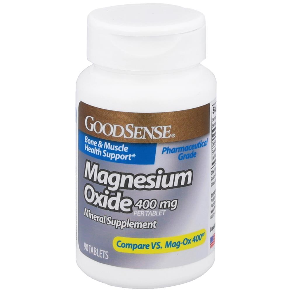GoodSense&reg; Magnesium Oxide 400 mg Mineral Supplement Tablets, 90 Count