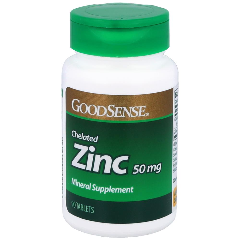 GoodSense&reg; Chelated Zinc 50 mg Tablets, 90 Count