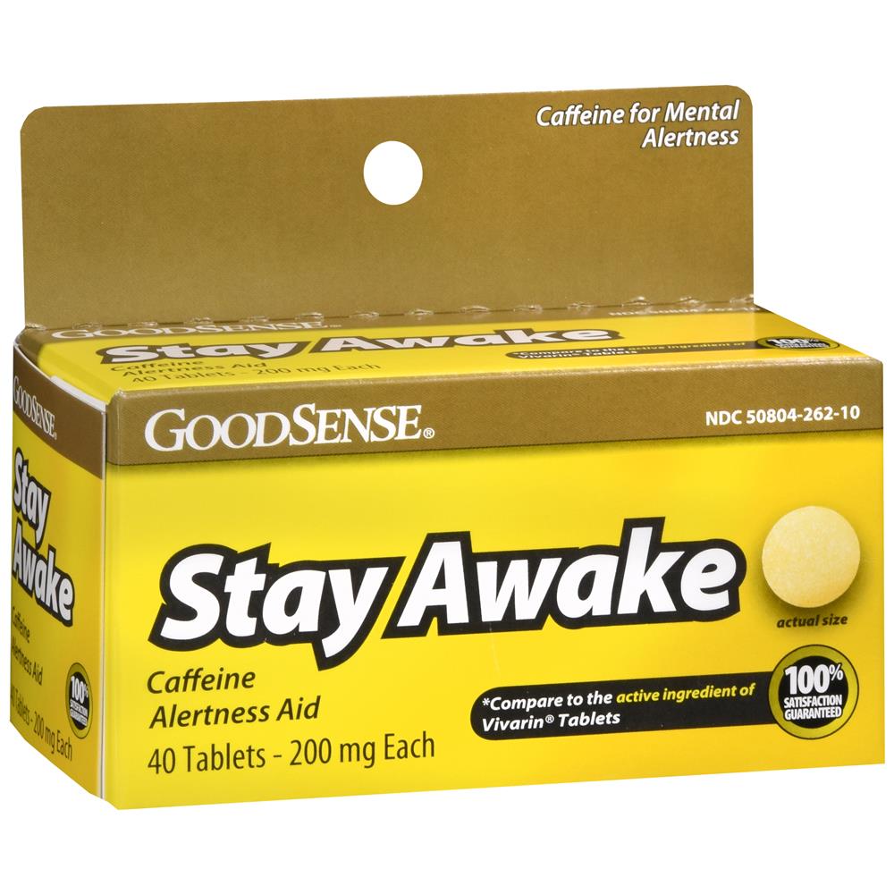 GoodSense® Stay Awake Caffeine Alertness Aid, 200 mg Tablets, 40 Count