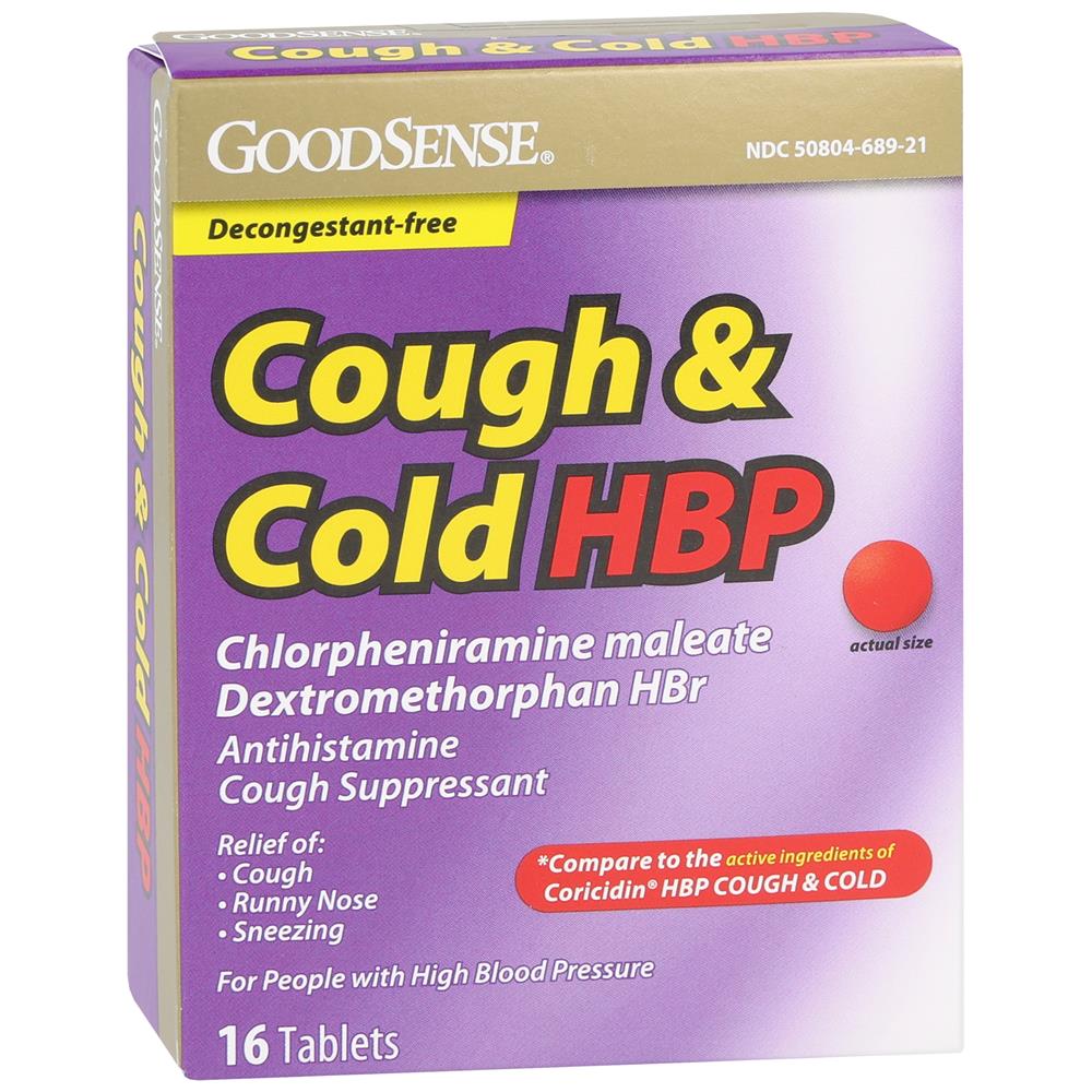 Goodsense&reg; Cough & Cold High Blood Pressure Tablets, 16 Count