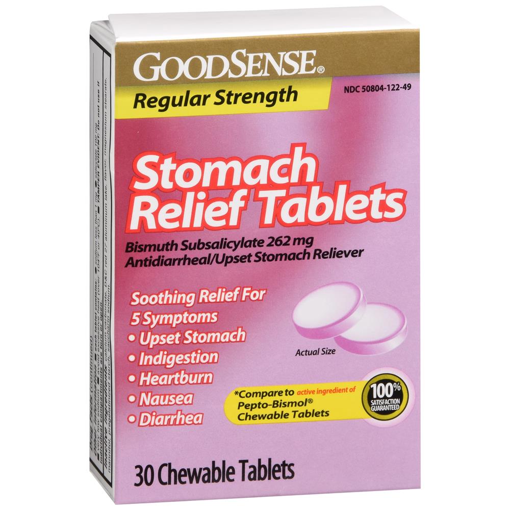GoodSense® Stomach Relief Chew Tab, Bismuth Subsalicylate 262 mg , 30/ea