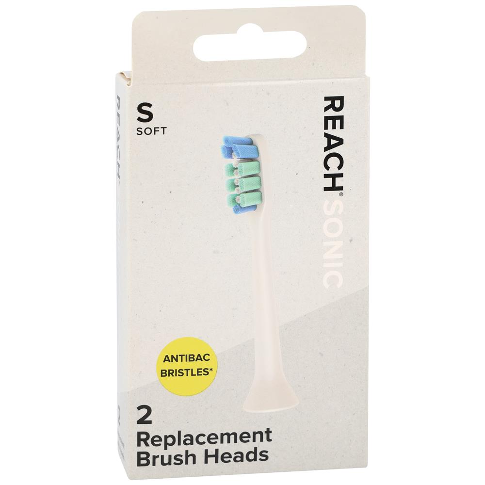 Reach® Sonic Antibacterial Power Replacement Heads, Soft, 2 Count