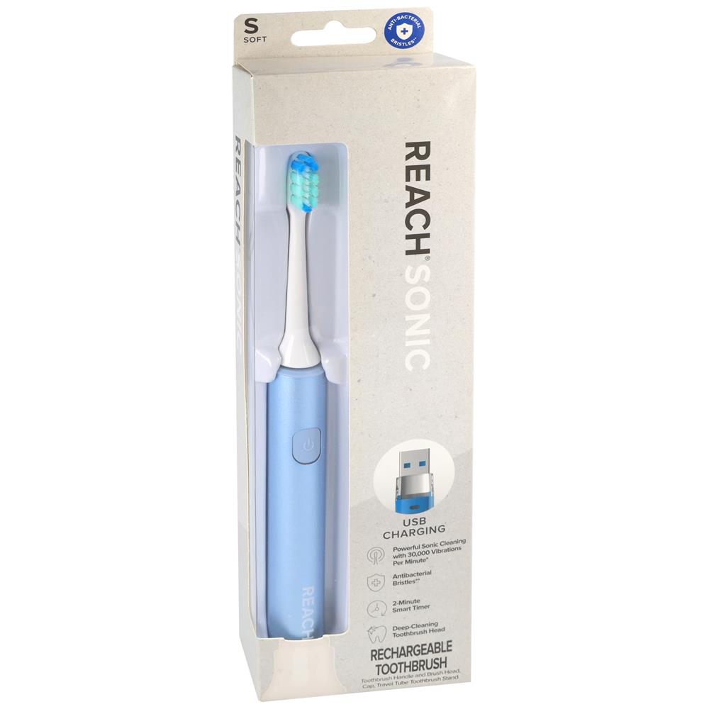 Reach® Sonic, Antibacterial Power Toothbrush, Soft, 1 Count
