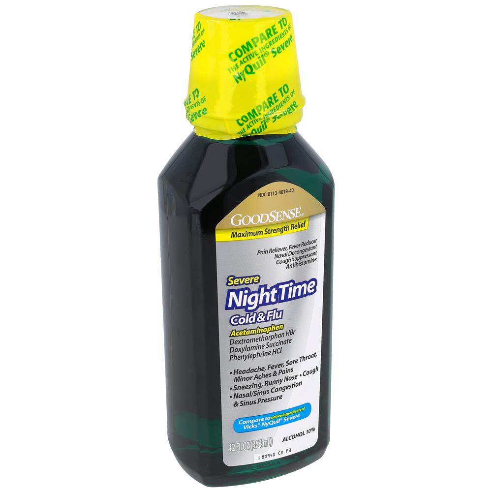 GoodSense® Night Time Severe Cold & Flu Max Strength 12 fl oz/ea