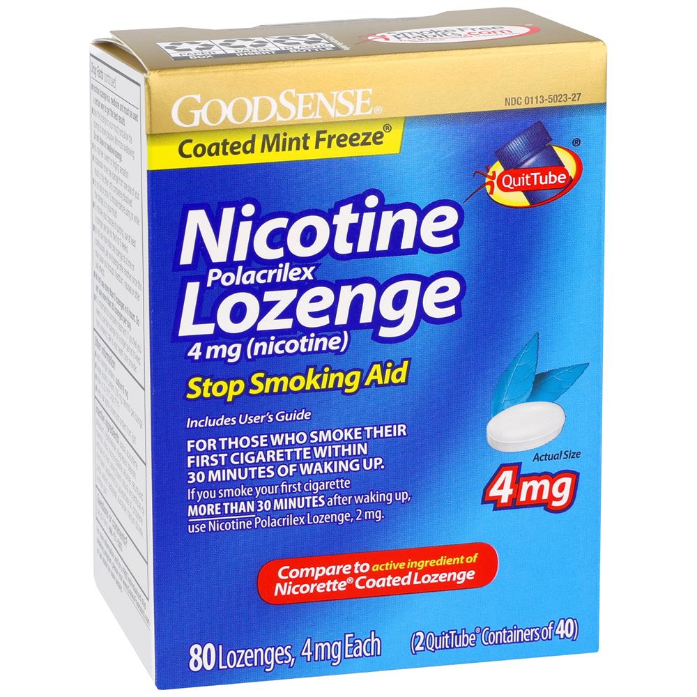 GoodSense® Nicotine Lozenges 4mg Sugar-Free Ice Mint Flavor, 80 Count