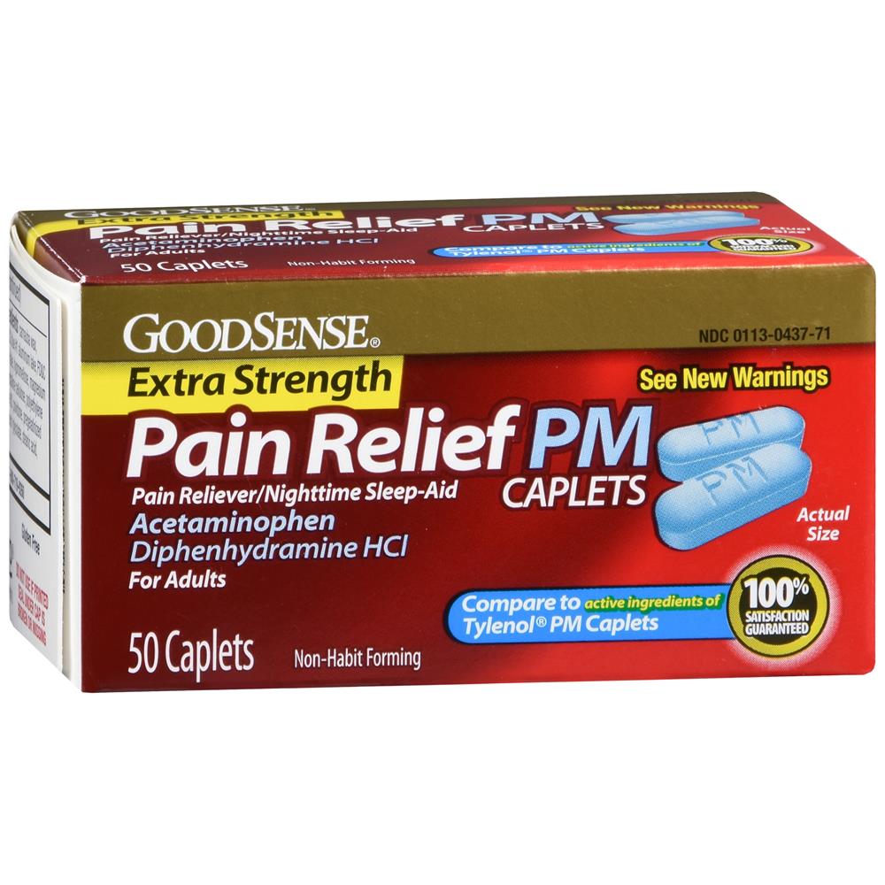 GoodSense® Extra Strength Pain Relief PM Caplets, 50 Count