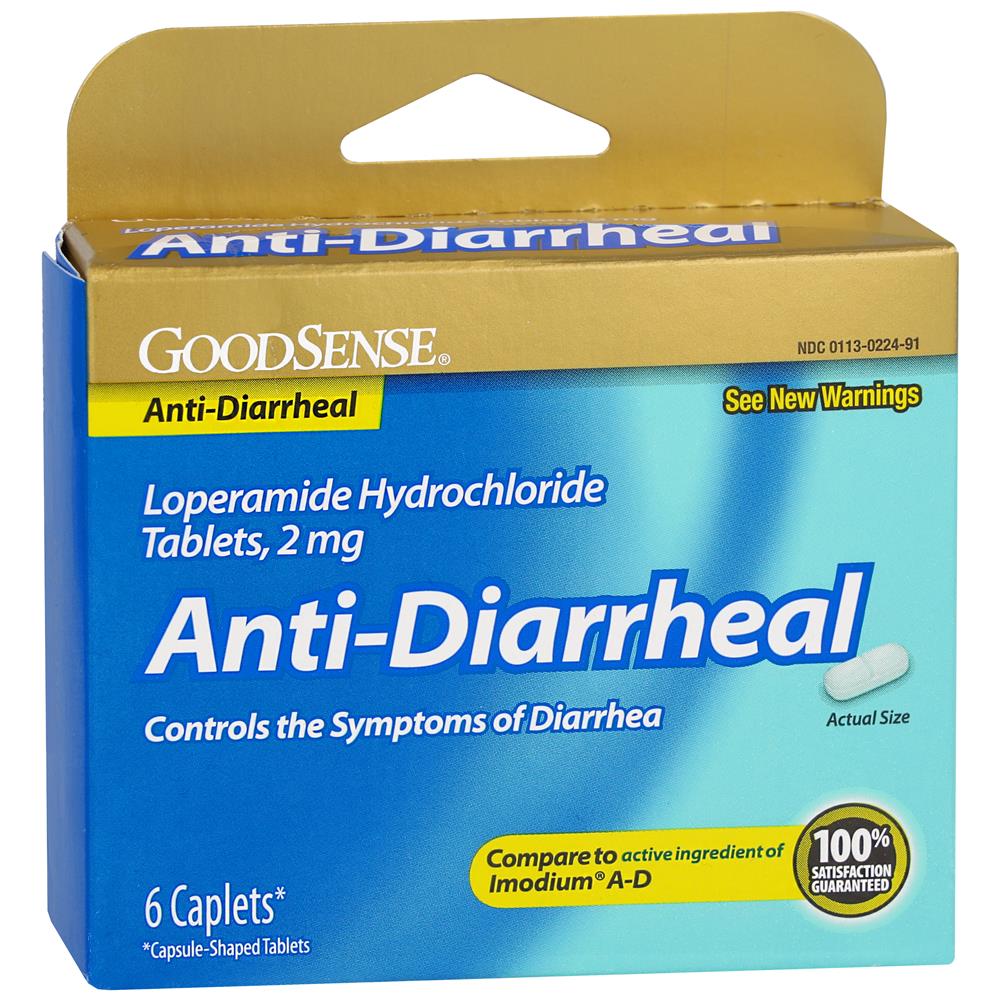 GoodSense&reg; Loperamide 2 mg Anti-Diarrheal Caplets, 6 Count