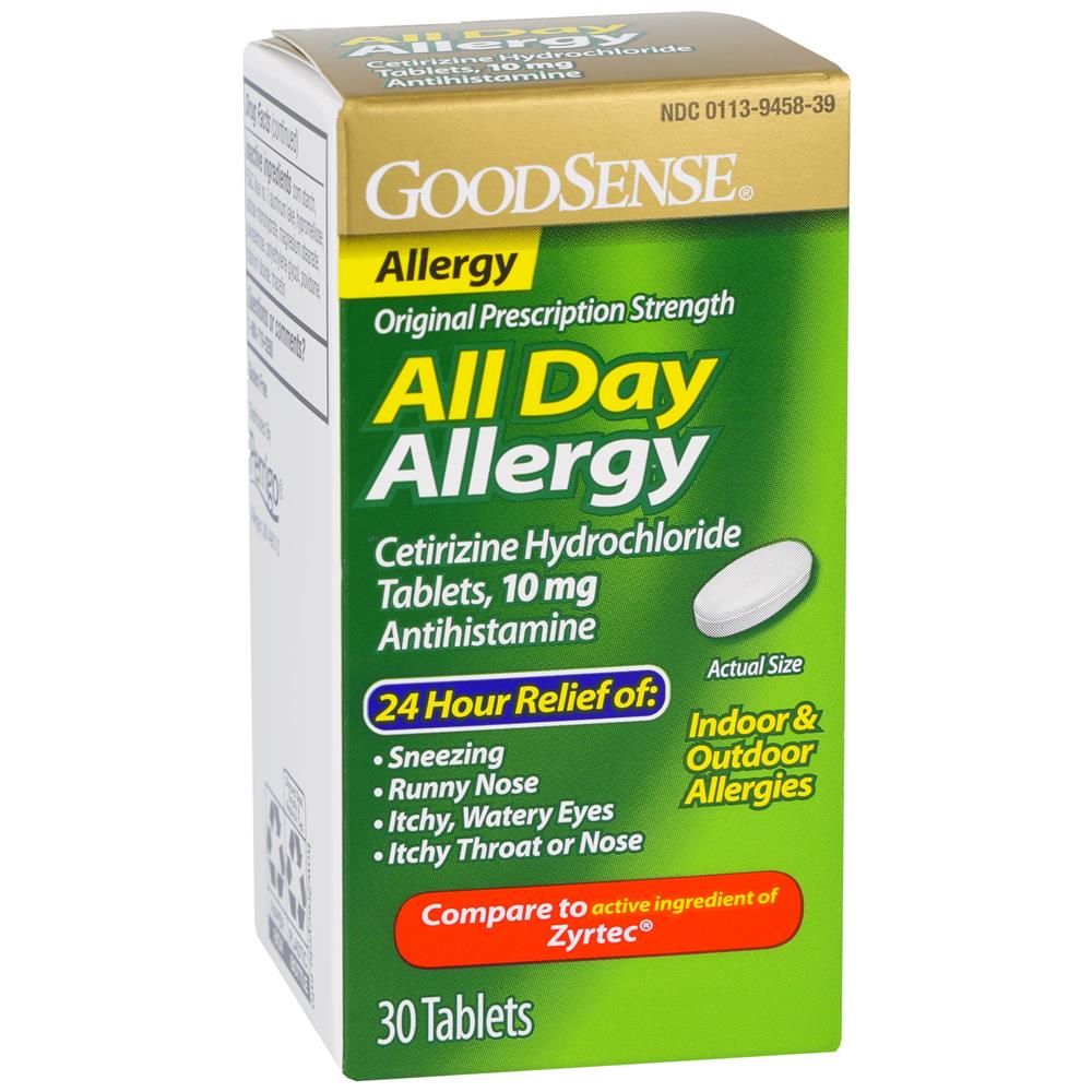GoodSense® All Day Allergy Relief, Cetirizine HCl Tablets 10 mg, 30/ea