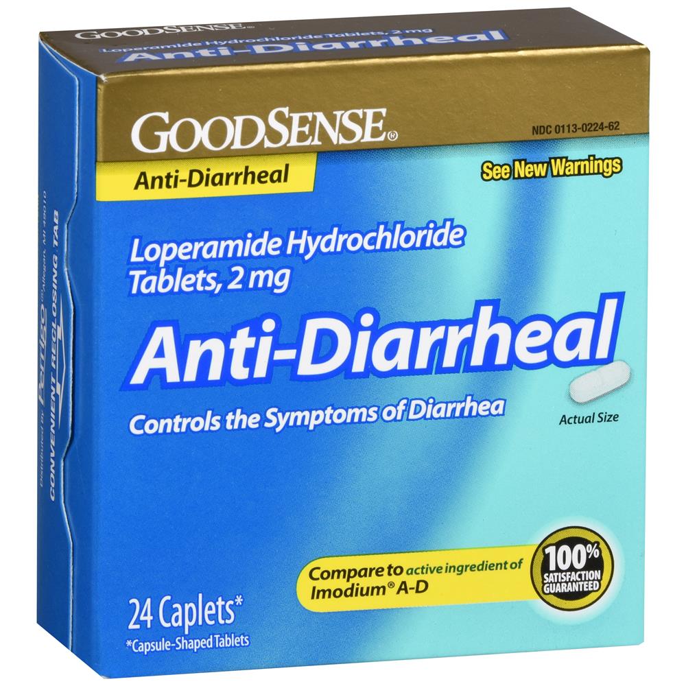 GoodSense&reg; Loperamide 2 mg Anti-Diarrheal Caplets, 24 Count
