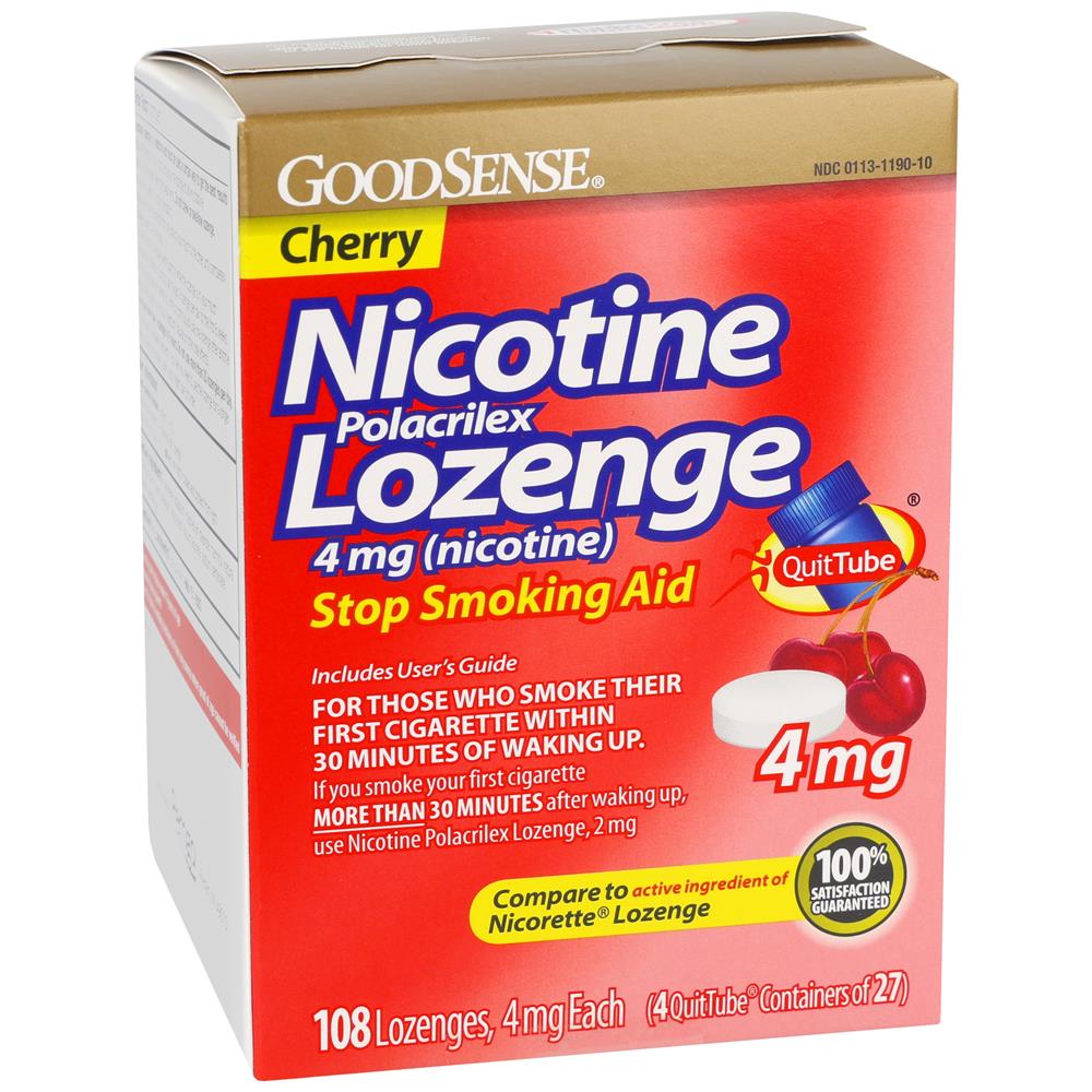 GoodSense® Nicotine Lozenges 4mg Sugar-Free Cherry Flavor, 108 Count