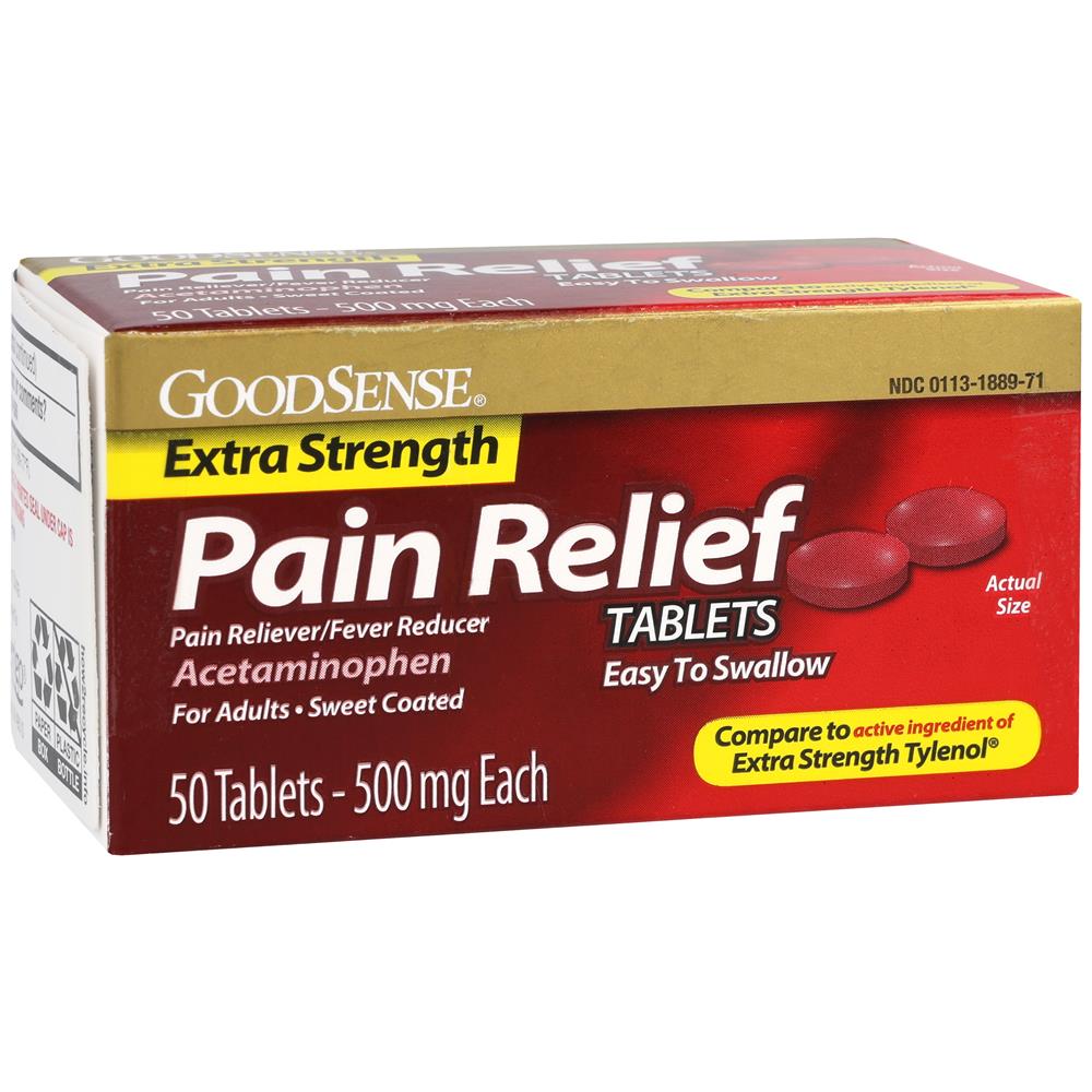 GoodSense® Pain Relief 500 mg Sweet Coated Easy to swallow tablet 50 ct/ea