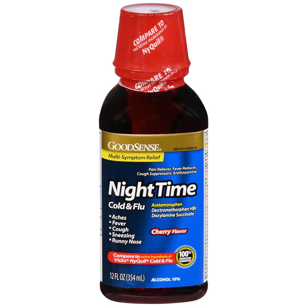 GoodSense&reg; NightTime Cold & Flu Multi Symptom Cherry 12 oz