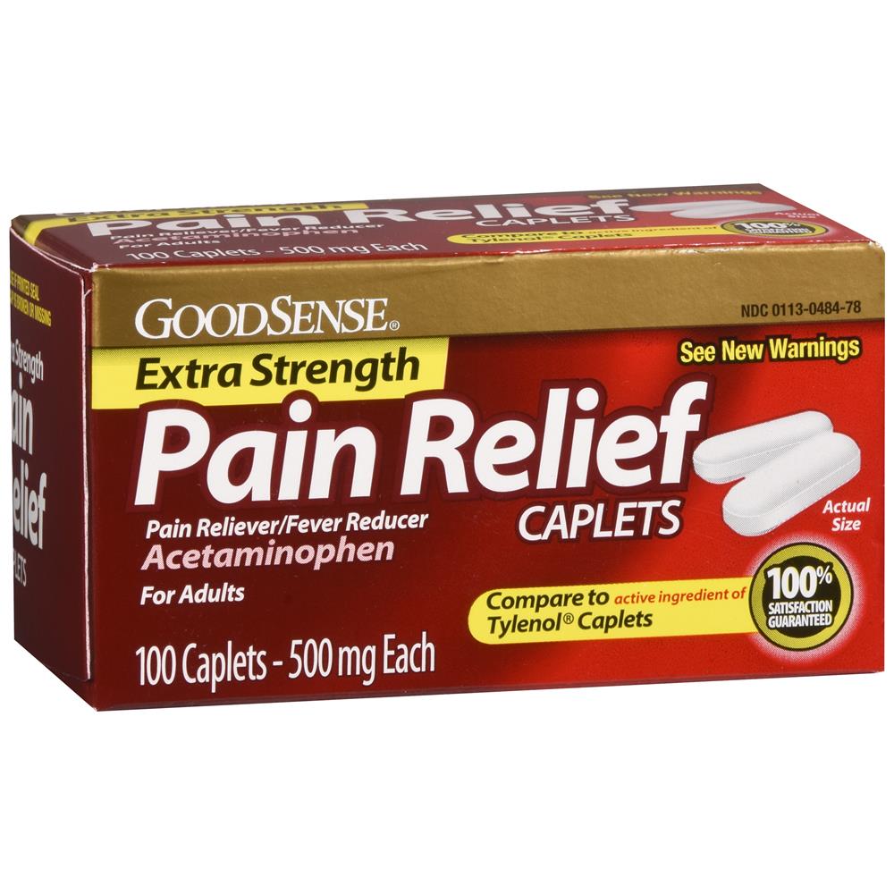 GoodSense® Extra Strength Acetaminophen 500 mg Caplets, 100 Count