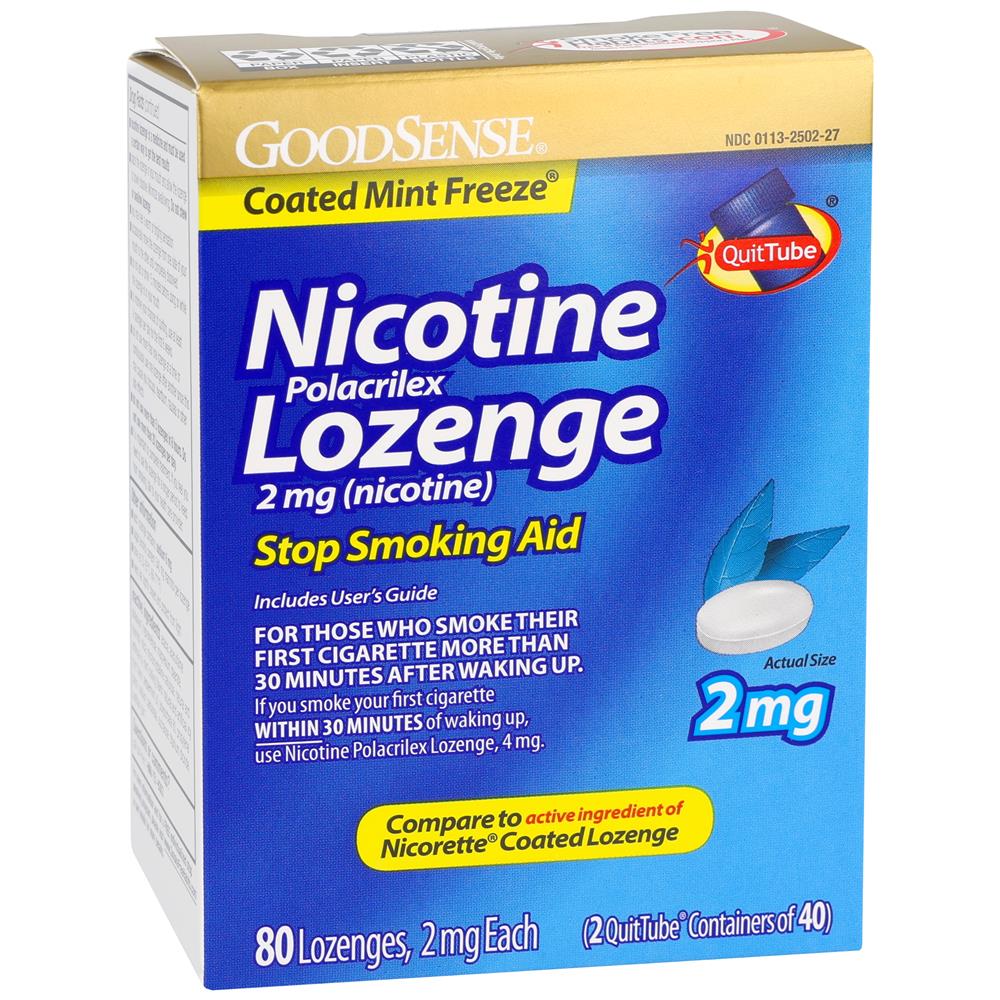 GoodSense® Nicotine Lozenges 2mg Sugar-Free Ice Mint Flavor, 80 Count