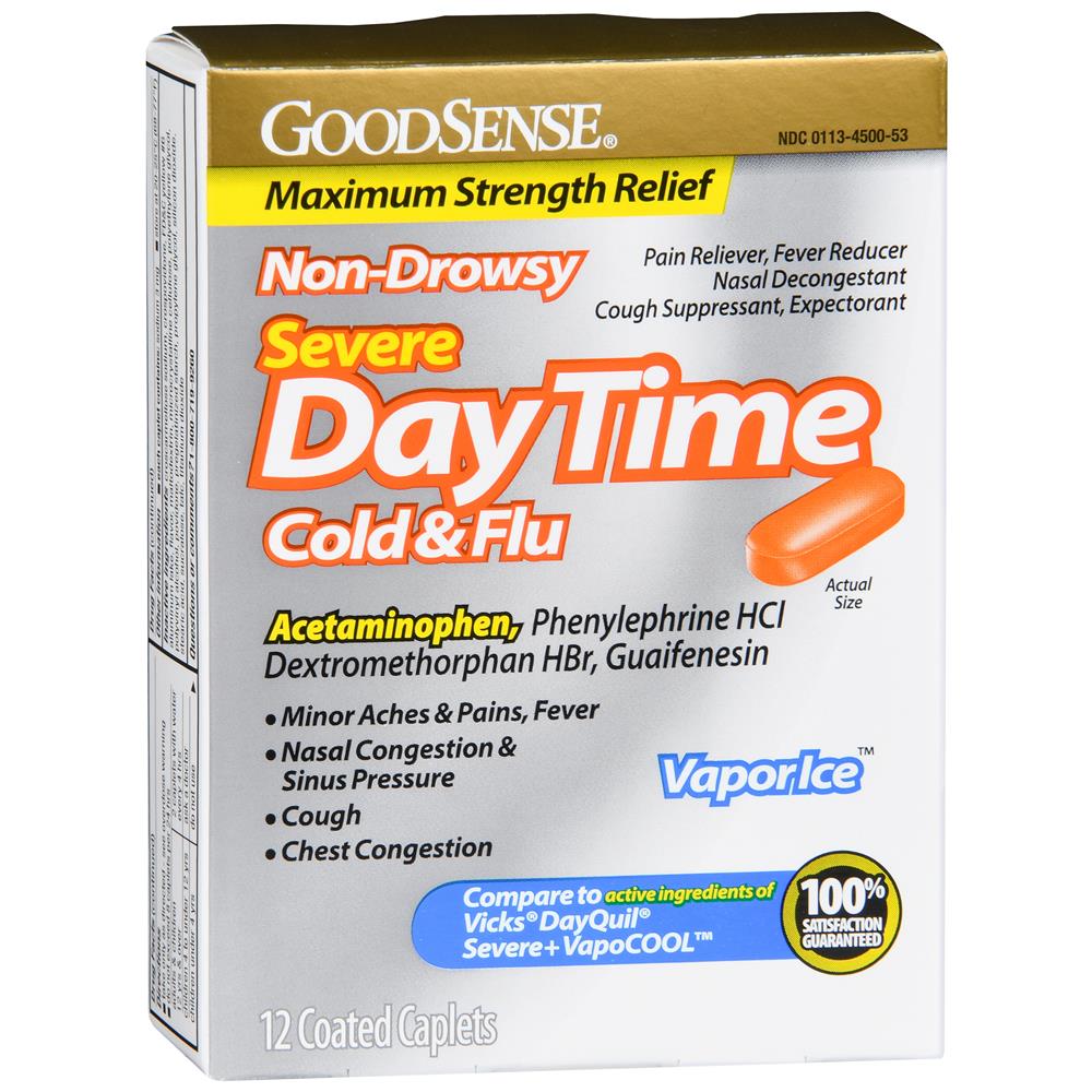 GoodSense&reg; DayTime Cold & Flu Non Drowsy Severe Softgels 12 Count
