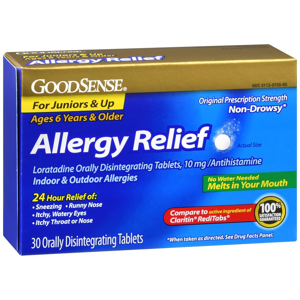 GoodSense&reg; Junior 24-HR Allergy Relief Loratadine 10mg Disintegrating Tabs 30 Ct