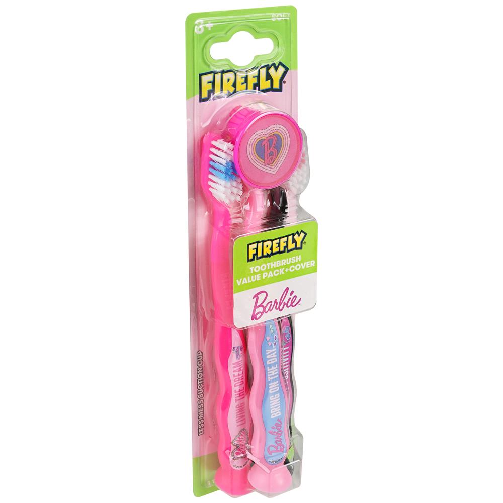 Firefly® Kids Barbie Soft Toothbrush with Cap, 3 Count