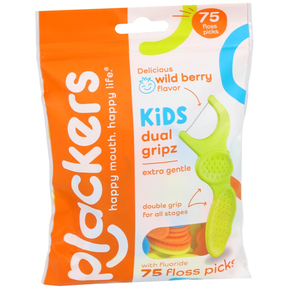 Plackers&reg; Flossers Kid's Dual Gripz&reg; 75 Count