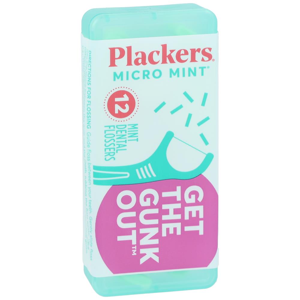 Plackers® Dental Flossers, Micro Mint®, 12/ea