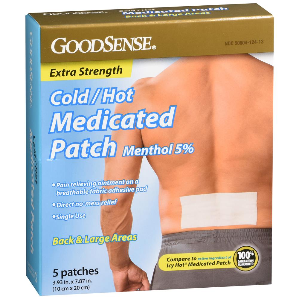 GoodSense® Extra Strength Cold/Hot Medicated Patch, Large, 5/ea